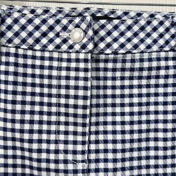 NWT Talbots‎ Blue & White Gingham Flat Front Stretch Denim Skirt Sz- 14 Preppy - Picture 5 of 7